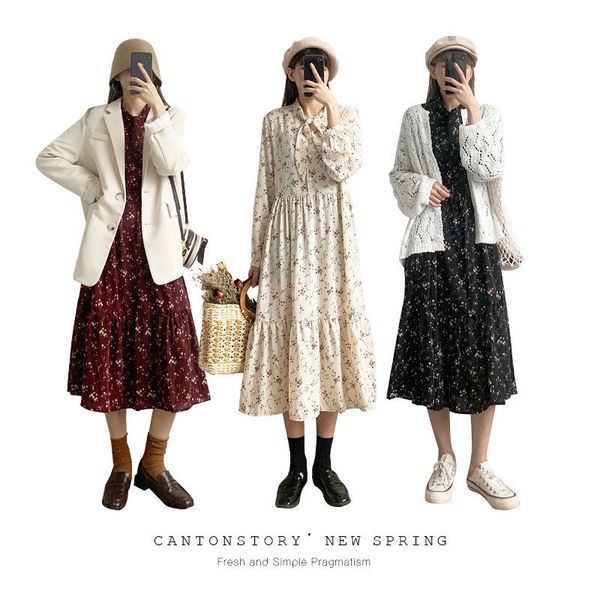 new spring autumn women high waist a-line floral print midi dress vintage female fashion elegant dresses casual slim vestidos, Black;gray
new spring autumn women high waist a-line floral print midi dress vintage female fashion elegant dresses casual slim vestidos, Black;gray