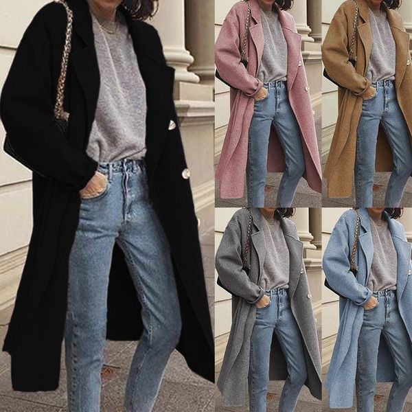 women's trench coats fashion women coat solid color double breasted autumn winter warm turn-down collar long sleeve outwear overcoat, Tan;black
women's trench coats fashion women coat solid color double breasted autumn winter warm turn-down collar long sleeve outwear overcoat, Tan;black