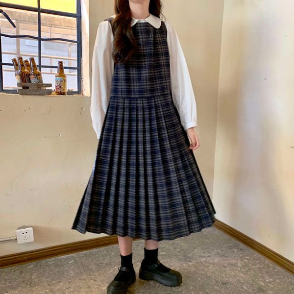 temperament thin wind 2020 college autumn show and medium winter length versatile plaid pleated sleeveless dress women's suspender skir, Black;gray
temperament thin wind 2020 college autumn show and medium winter length versatile plaid pleated sleeveless dress women's suspender skir, Black;gray