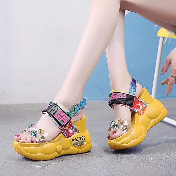 2021 summer women sandals fashion transparent diamond wedge sandal rhinestone high heels chunky platform shoes woman, Black
2021 summer women sandals fashion transparent diamond wedge sandal rhinestone high heels chunky platform shoes woman, Black