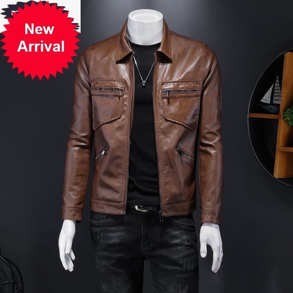 mens windproof faux slim fit short motorcycle biker pu leather jacket 2021 autumn business man casual cargo coat, Black;brown
mens windproof faux slim fit short motorcycle biker pu leather jacket 2021 autumn business man casual cargo coat, Black;brown