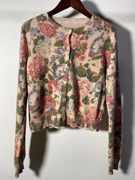 women's knits & tees floral print women knitted cardigan sweater wool blend o-neck long sleeve temperament lady 2021, White
women's knits & tees floral print women knitted cardigan sweater wool blend o-neck long sleeve temperament lady 2021, White