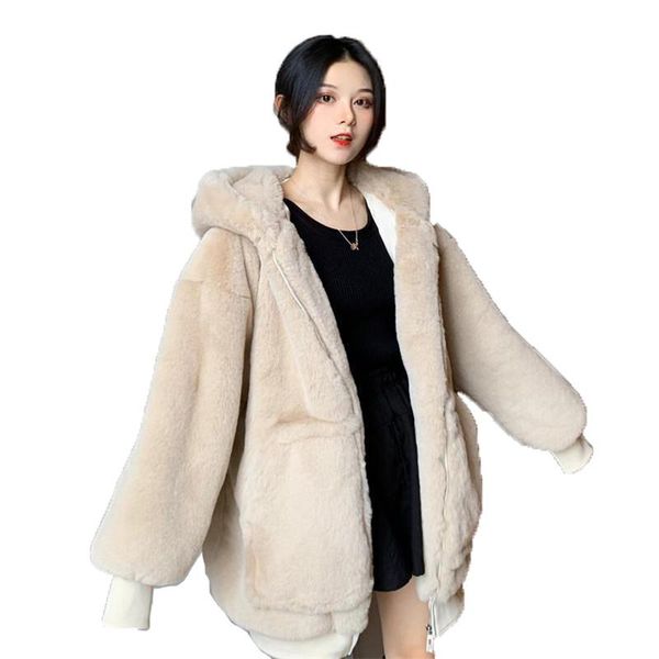 women's fur & faux 2021 coat women's winter casual fashion zipper temperament pockets hooded thickened loose apricot jacket n1280, Black
women's fur & faux 2021 coat women's winter casual fashion zipper temperament pockets hooded thickened loose apricot jacket n1280, Black