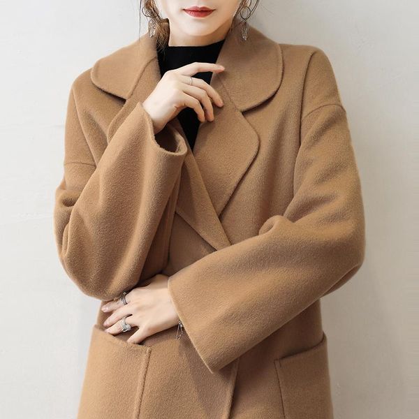 women's two piece pants cashmere coat double-sided mid-length autumn and winter 2021 high-end hepburn style camel wool, White
women's two piece pants cashmere coat double-sided mid-length autumn and winter 2021 high-end hepburn style camel wool, White
