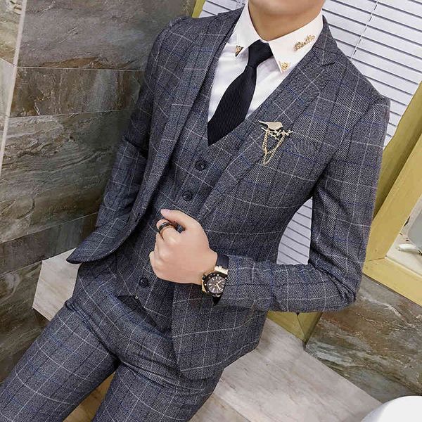 men's suits & blazers senior men's plaid suit, jacket, vest and trousers, formal bridegroom's wedding , classic casual suit, White;black
men's suits & blazers senior men's plaid suit, jacket, vest and trousers, formal bridegroom's wedding , classic casual suit, White;black