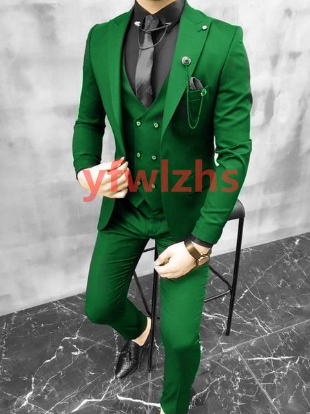 new style one button handsome peak lapel groom tuxedos men suits wedding/prom/dinner man blazer(jacket+pants+tie+vest) w757, Black;gray 
new style one button handsome peak lapel groom tuxedos men suits wedding/prom/dinner man blazer(jacket+pants+tie+vest) w757, Black;gray