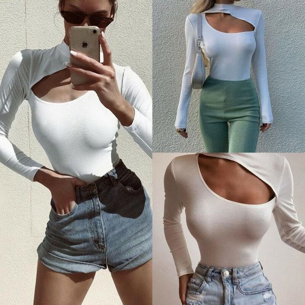 women's jumpsuits & rompers womens bodysuit fashion solid color long sleeve shirt romper slim hollow out stretch leotard blouse jum, Black;white
women's jumpsuits & rompers womens bodysuit fashion solid color long sleeve shirt romper slim hollow out stretch leotard blouse jum, Black;white