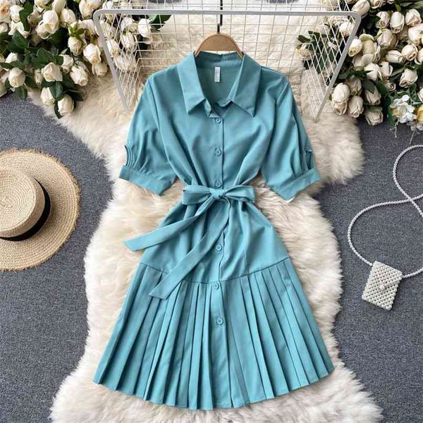 women's fashion lapel short-sleeved slim short pleated sweet shirts dress sold color work ol elegant vestidos s282 210527, Black;gray
women's fashion lapel short-sleeved slim short pleated sweet shirts dress sold color work ol elegant vestidos s282 210527, Black;gray