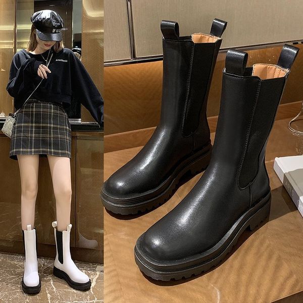 british style martin boots women's thin summer thick soled short , versatile mid barrel chelsea, Black
british style martin boots women's thin summer thick soled short , versatile mid barrel chelsea, Black