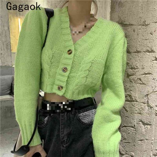 women vintage short knit sweater spring autumn solid full v-neck slim casual outwear wild korean cardigans k4128 210531, White
women vintage short knit sweater spring autumn solid full v-neck slim casual outwear wild korean cardigans k4128 210531, White