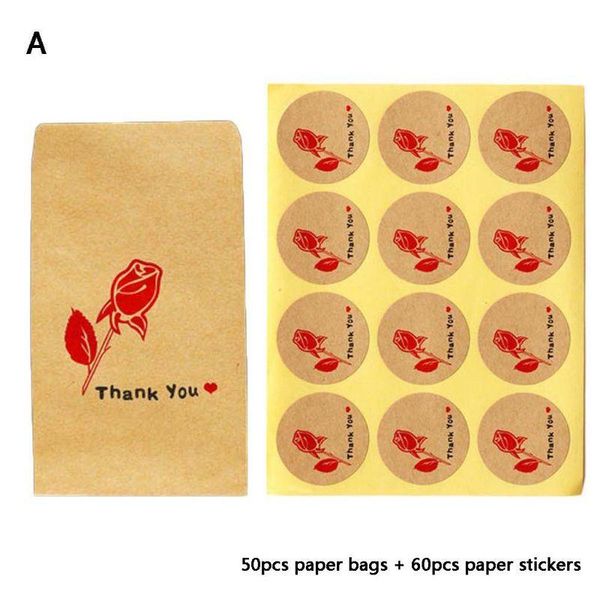 gift wrap 50pcs kraft paper bag with 60pcs thank you round label sticker for candy package k1mf
gift wrap 50pcs kraft paper bag with 60pcs thank you round label sticker for candy package k1mf