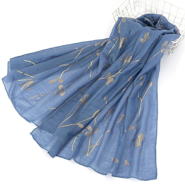 scarves 2021 muslim women hijab scarf gold leaves headwrap pashmina elegant lady cloth accessories, Blue;gray
scarves 2021 muslim women hijab scarf gold leaves headwrap pashmina elegant lady cloth accessories, Blue;gray