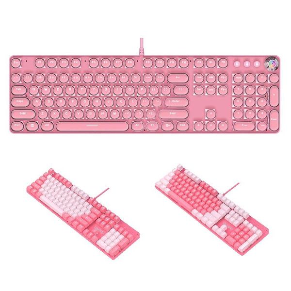 keyboards 104 keys retro round punk wired usb mechanical keyboard with led backlit lighting
keyboards 104 keys retro round punk wired usb mechanical keyboard with led backlit lighting