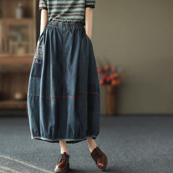 skirts fairynatural ladies elastic waist denim patchwork pockets 2021 womens spring retro bud, Black
skirts fairynatural ladies elastic waist denim patchwork pockets 2021 womens spring retro bud, Black