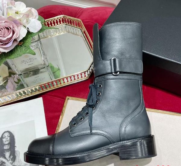 winter new strap leather women's boots designer women's belt popular flat boots, Black
winter new strap leather women's boots designer women's belt popular flat boots, Black