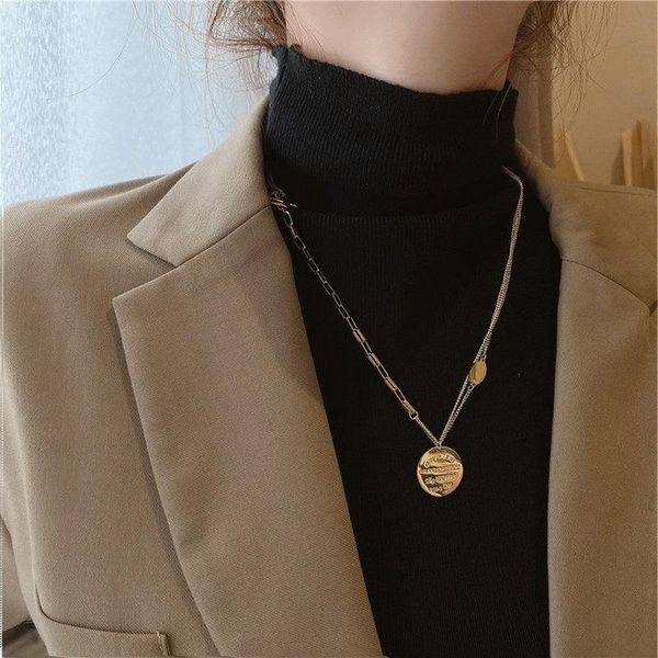 pendant necklaces u-magical fashion asymmetry double layer coin medallion necklace for women letter gold chain metallic jewellery, Silver
pendant necklaces u-magical fashion asymmetry double layer coin medallion necklace for women letter gold chain metallic jewellery, Silver