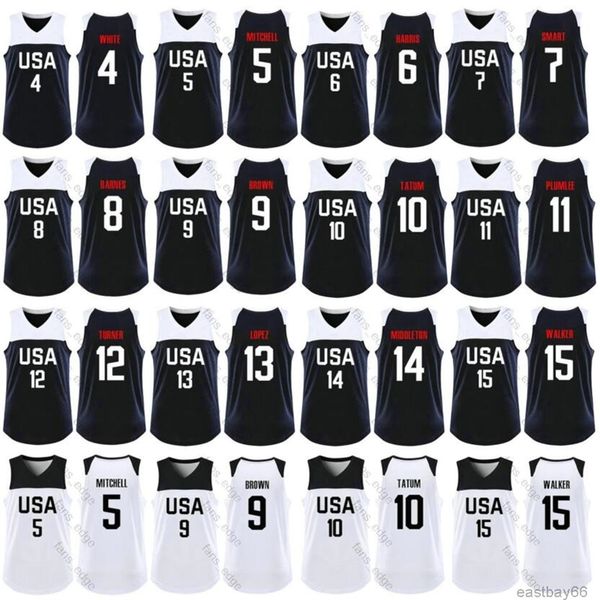 2019 world cup usa team basketball 4 derrick white 7 marcus smart 8 harrison barnes 11 mason plumlee 12 myles turner 13 brook lopez jersey, Black;red
2019 world cup usa team basketball 4 derrick white 7 marcus smart 8 harrison barnes 11 mason plumlee 12 myles turner 13 brook lopez jersey, Black;red