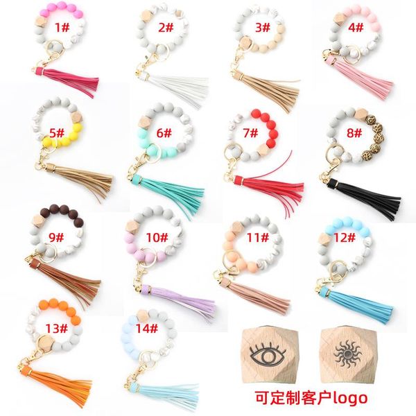 link, chain latest silicone beads leather tassel bracelets for women wooden bangles keychain fashion anti key ring keys gift, Black
link, chain latest silicone beads leather tassel bracelets for women wooden bangles keychain fashion anti key ring keys gift, Black