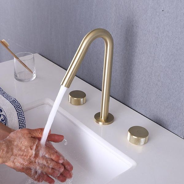 bathroom sink faucets minimalist design solid brass brush gold basin faucet deck mounted 3 hole double handle cold water tap
bathroom sink faucets minimalist design solid brass brush gold basin faucet deck mounted 3 hole double handle cold water tap