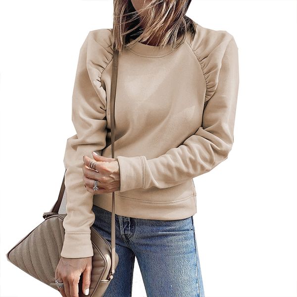 2021 new autumn pleated patchwork sweatshirt women spring o-neck sleeve pullover ladies female z16s, Black
2021 new autumn pleated patchwork sweatshirt women spring o-neck sleeve pullover ladies female z16s, Black