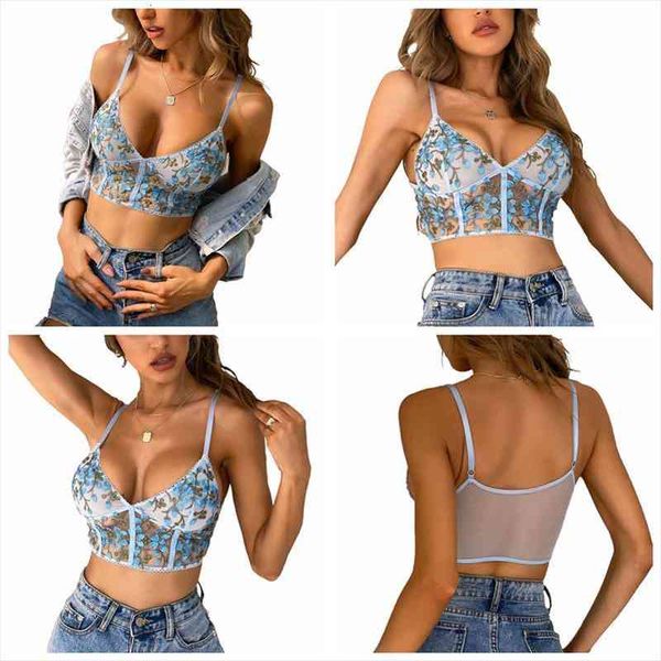 women navel camisole with flower embroidery deep v-neck perspective mesh lace summer clothing, White
women navel camisole with flower embroidery deep v-neck perspective mesh lace summer clothing, White