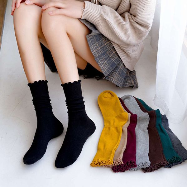 lace socks children's medium tube autumn pure cotton edge solid color winter black versatile long pile, Black;white
lace socks children's medium tube autumn pure cotton edge solid color winter black versatile long pile, Black;white