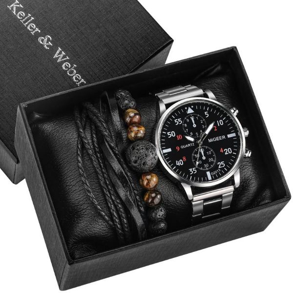 wristwatches luxury volcanic stone woven bead bracelet quartz men watch gift sets fashion men's wristwatch timepiece box for husband, Slivery;brown
wristwatches luxury volcanic stone woven bead bracelet quartz men watch gift sets fashion men's wristwatch timepiece box for husband, Slivery;brown