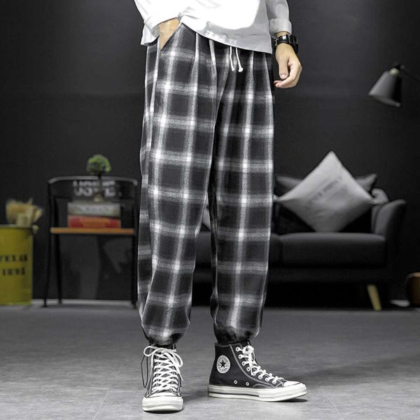 autumn trendy large loose plaid with drawstring at waist for men's casual pants kk130-p30, Black
autumn trendy large loose plaid with drawstring at waist for men's casual pants kk130-p30, Black