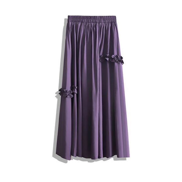 summer korean women high waist elastic wood ears simple a-line skirt casual loose long 210527, Black
summer korean women high waist elastic wood ears simple a-line skirt casual loose long 210527, Black