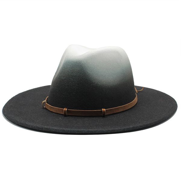 quality wide brim spray paint fedora hat women men wool wide brim jazz felt hats panama chapeau sombrero with decor, Blue;gray
quality wide brim spray paint fedora hat women men wool wide brim jazz felt hats panama chapeau sombrero with decor, Blue;gray