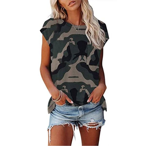 women's t-shirt women tees round neck splicing leopard pocket shoulder sleeve clothes, White
women's t-shirt women tees round neck splicing leopard pocket shoulder sleeve clothes, White