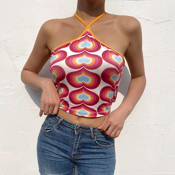 women's tanks & camis summer women trendy love heart print vest slim fit sleeveless halter lace-up exposed navel cropped, White
women's tanks & camis summer women trendy love heart print vest slim fit sleeveless halter lace-up exposed navel cropped, White