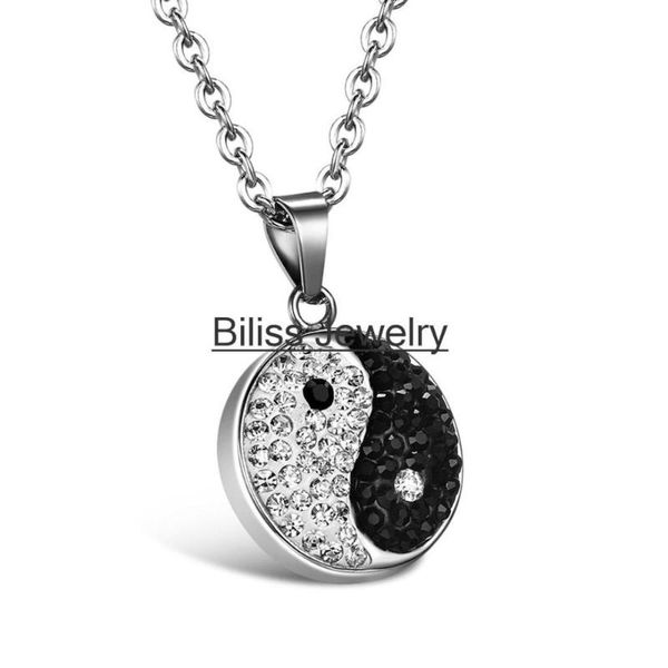 pendant necklaces 2021 mens womens luxury rhinestone stainless steel yin yang necklace 22" chain charm women valentine's gift, Silver
pendant necklaces 2021 mens womens luxury rhinestone stainless steel yin yang necklace 22" chain charm women valentine's gift, Silver