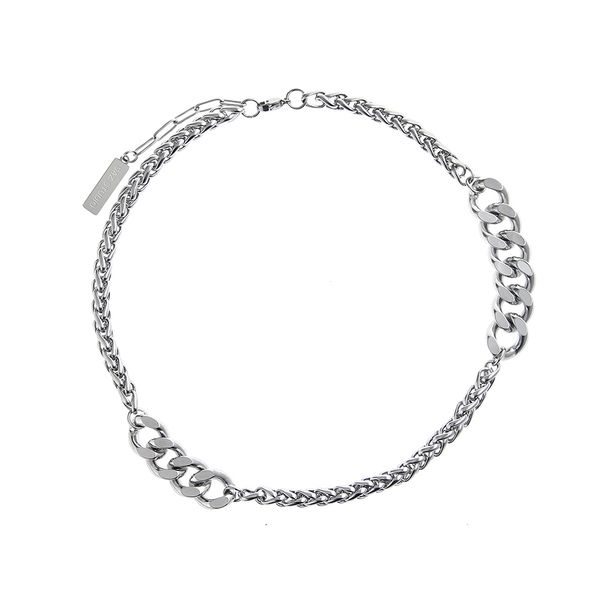 original twist stitching cuban chain necklace men and women titanium steel thick street hip hop ins clavicle accessories, Silver
original twist stitching cuban chain necklace men and women titanium steel thick street hip hop ins clavicle accessories, Silver