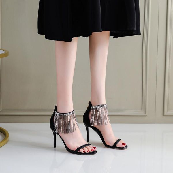 dress shoes leopard high heels sandals women's thin heel rhinestone tassel open toe summer female, Black
dress shoes leopard high heels sandals women's thin heel rhinestone tassel open toe summer female, Black