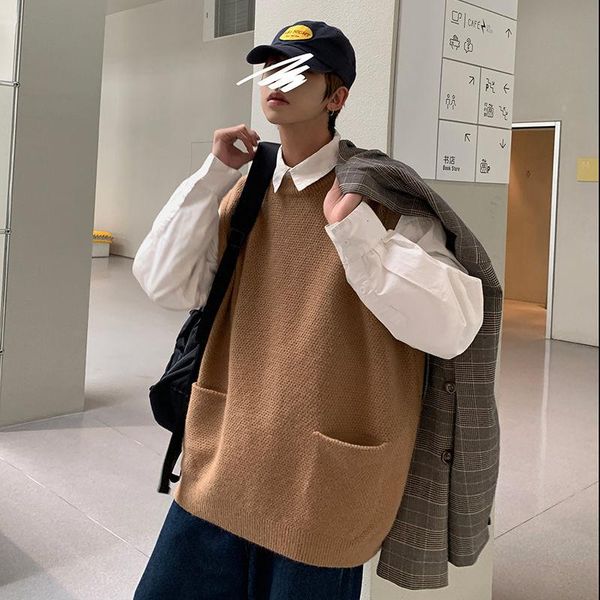 korean sweater vest men's fashion casual o-neck pocket knit pullover men wild loose autumn knitting sweaters mens clothes -2xl, White;black
korean sweater vest men's fashion casual o-neck pocket knit pullover men wild loose autumn knitting sweaters mens clothes -2xl, White;black