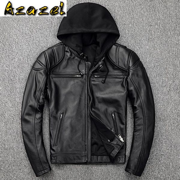 men's leather & faux natural soft cow jacket coats automotive streetwear mens real 5xl european and american style a824, Black
men's leather & faux natural soft cow jacket coats automotive streetwear mens real 5xl european and american style a824, Black