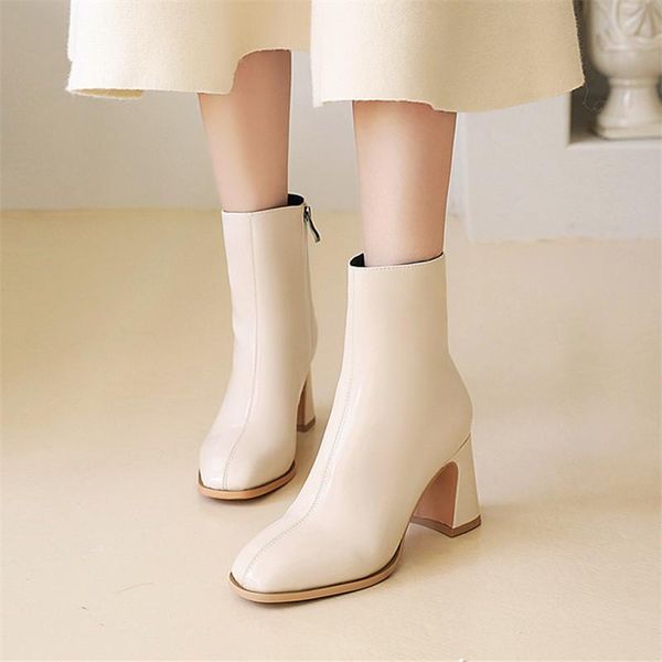 boots black white fashion zipper women soft pu leather ankle comfortable square low heel ladies shoes big size 34-45
boots black white fashion zipper women soft pu leather ankle comfortable square low heel ladies shoes big size 34-45