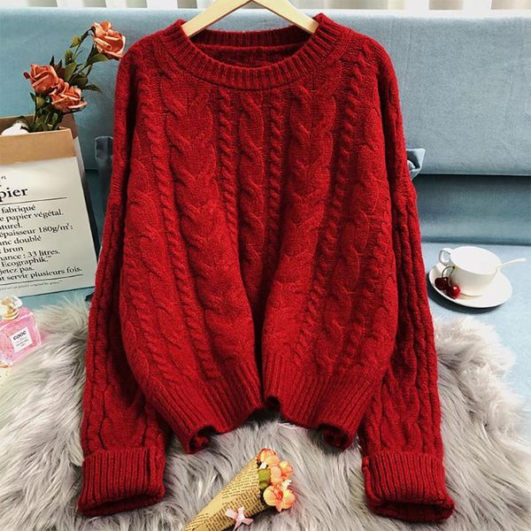 women's sweaters vintage elegant striped long sleeve o-neck thick knitted pullovers women loose baggy winter red beige sweater woman, White;black
women's sweaters vintage elegant striped long sleeve o-neck thick knitted pullovers women loose baggy winter red beige sweater woman, White;black