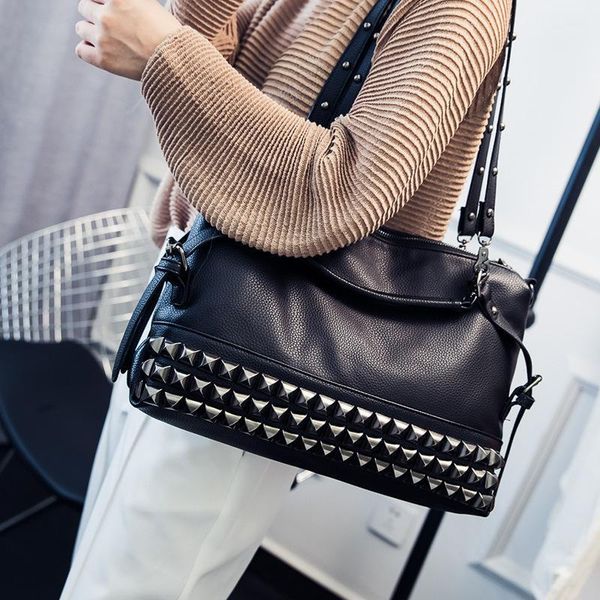 evening bags large capacity pu leather rivet punk handbag totes fashion women's shoulder bag purses
evening bags large capacity pu leather rivet punk handbag totes fashion women's shoulder bag purses