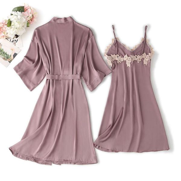 women's sleepwear 2pcs robe set satin with lace bridesmaid women appliques birdial wedding kimono bath gown nightgown&bathrobe suit, Black;red
women's sleepwear 2pcs robe set satin with lace bridesmaid women appliques birdial wedding kimono bath gown nightgown&bathrobe suit, Black;red