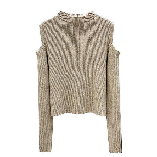 women's sweaters 2021 spring and autumn sweater women temperament slim strapless long-sleeved knitted bottoming shirt, White;black
women's sweaters 2021 spring and autumn sweater women temperament slim strapless long-sleeved knitted bottoming shirt, White;black