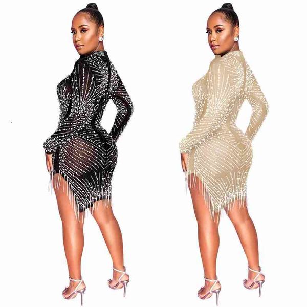 x5216 nightcb screen perspective drill bubble bead tassel round neck long sleeve drs, Black;gray
x5216 nightcb screen perspective drill bubble bead tassel round neck long sleeve drs, Black;gray