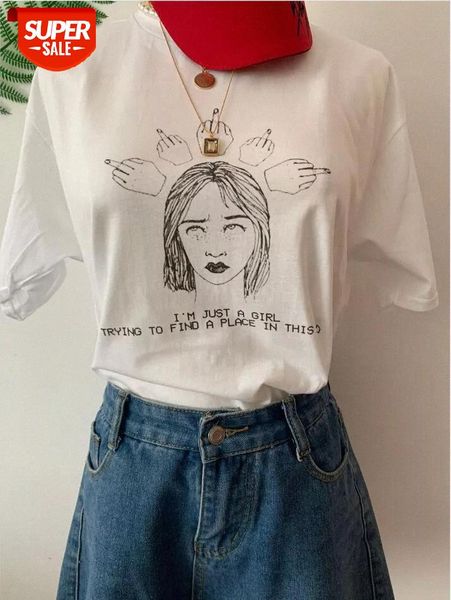 sunfiz YF I' Just a Girl Trying to Find a Place in This World Funny Printed Cute Girls Women Tops Fashion Street Style Tees #ZR6A, White
sunfiz YF I' Just a Girl Trying to Find a Place in This World Funny Printed Cute Girls Women Tops Fashion Street Style Tees #ZR6A, White