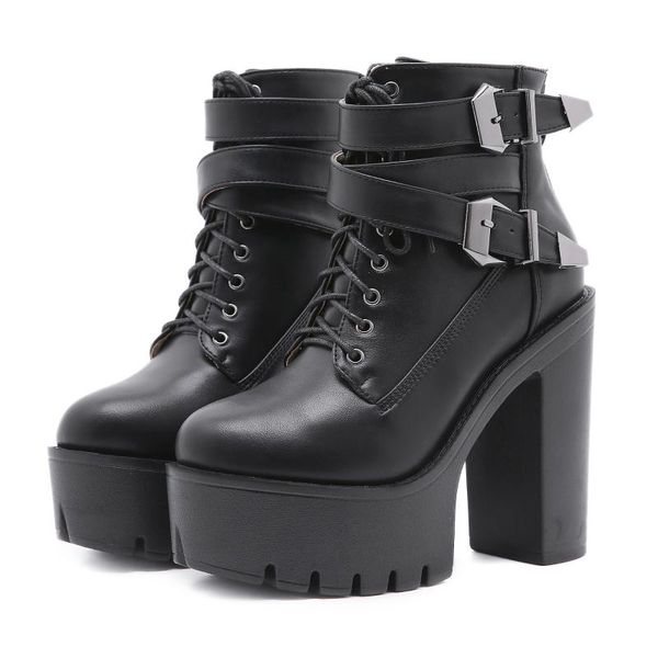 boots 2021 spring autumn women ankle fashion platform wedges cross-tied pu leather female high heels chunky shoes, Black
boots 2021 spring autumn women ankle fashion platform wedges cross-tied pu leather female high heels chunky shoes, Black