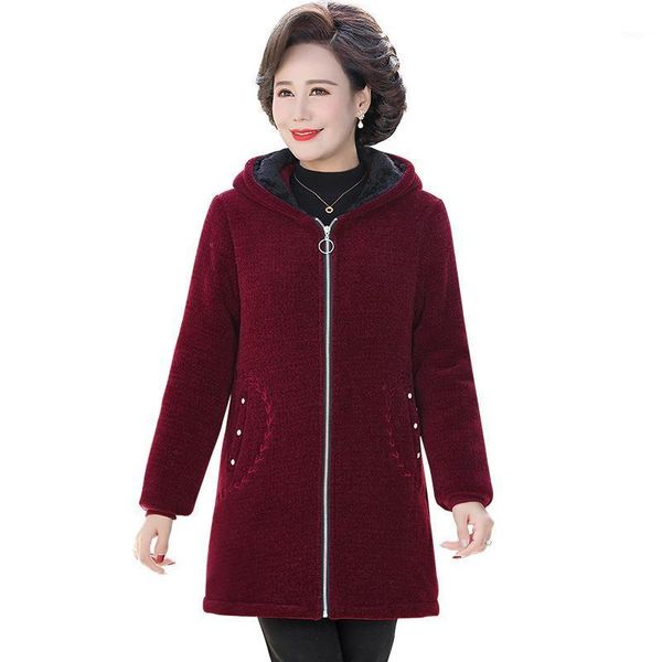 women's down & parkas winter jacket plus velvet padded coat middle-aged women hooded size wadded jackets thick warm outwear, Black
women's down & parkas winter jacket plus velvet padded coat middle-aged women hooded size wadded jackets thick warm outwear, Black