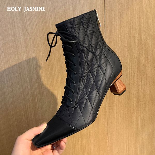 Fashion Concise Women Square Toe Pumps Genuine Leather Shoes Elegant Ladies Down Boots for Party Wedding Heels New Winter Boots, Black
Fashion Concise Women Square Toe Pumps Genuine Leather Shoes Elegant Ladies Down Boots for Party Wedding Heels New Winter Boots, Black
