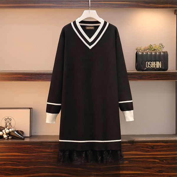 Knitted One-piece Dress Korean Women Autumn 2021 Sweater Long Sleeve Lace-up Mini Dress Casual Skirt Patchwork Vestidos, Black;gray
Knitted One-piece Dress Korean Women Autumn 2021 Sweater Long Sleeve Lace-up Mini Dress Casual Skirt Patchwork Vestidos, Black;gray