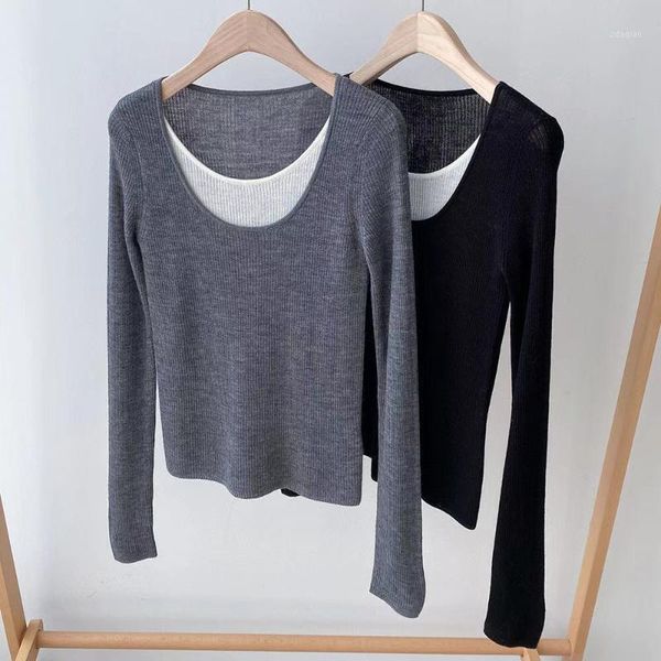 casual 2021 spring summer women sweaters pullovers wool long sleeve female knitted color patchwork sweater femme women's, White;black
casual 2021 spring summer women sweaters pullovers wool long sleeve female knitted color patchwork sweater femme women's, White;black