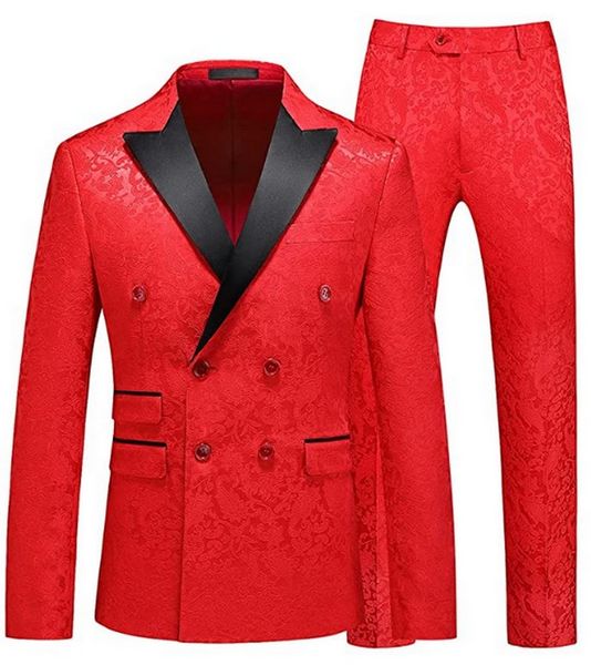 2 pieces men's suit print slim fit double-breasted prom tuxedo wedding grooms, White;black
2 pieces men's suit print slim fit double-breasted prom tuxedo wedding grooms, White;black
